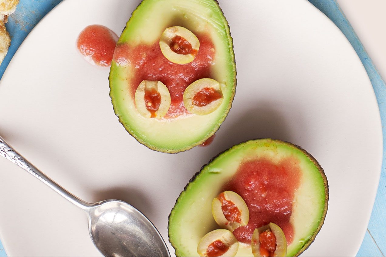 Bloody Mary topped avocado