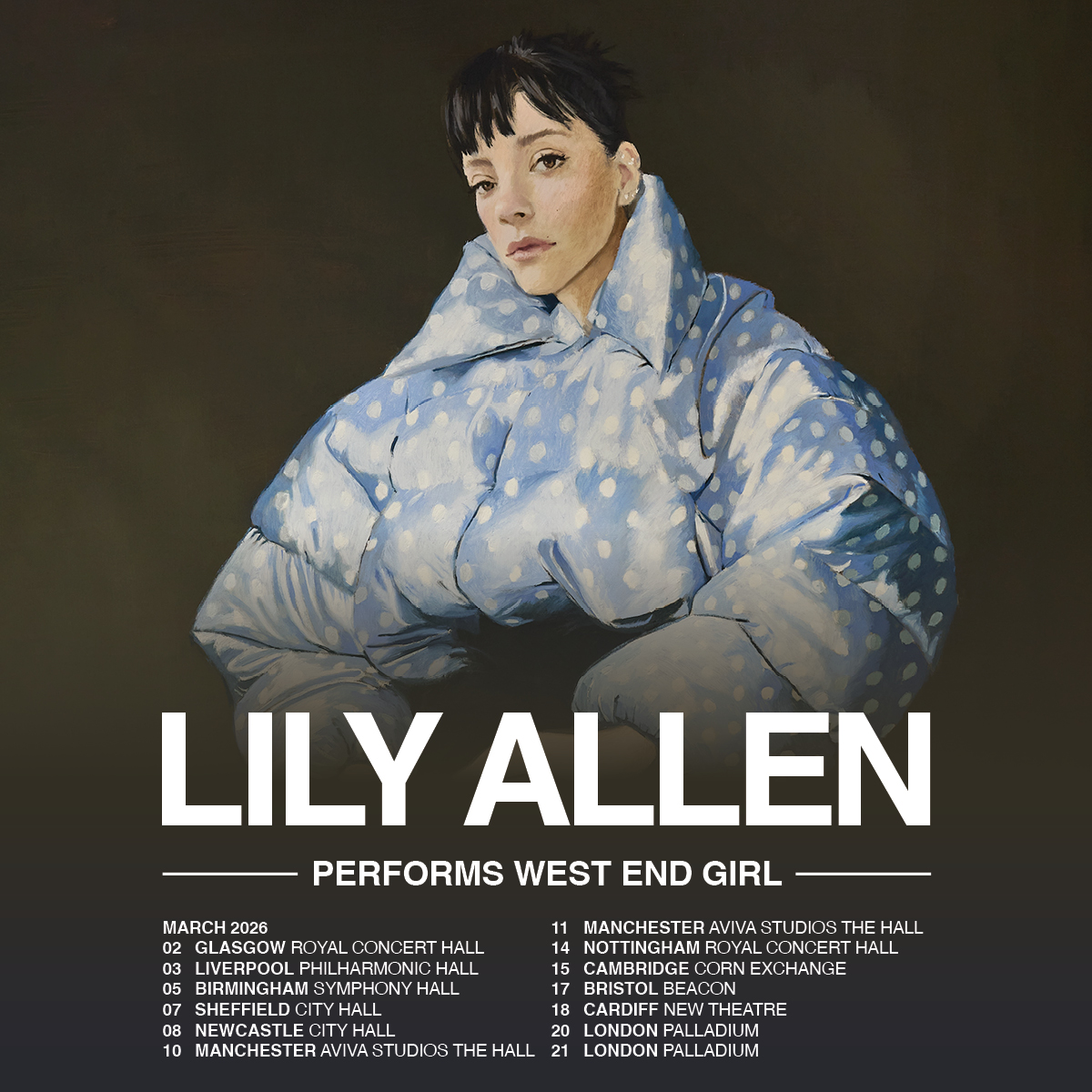 Lily Allen has announced a 2026 UK tour for 'West End Girl'. Credit: Press