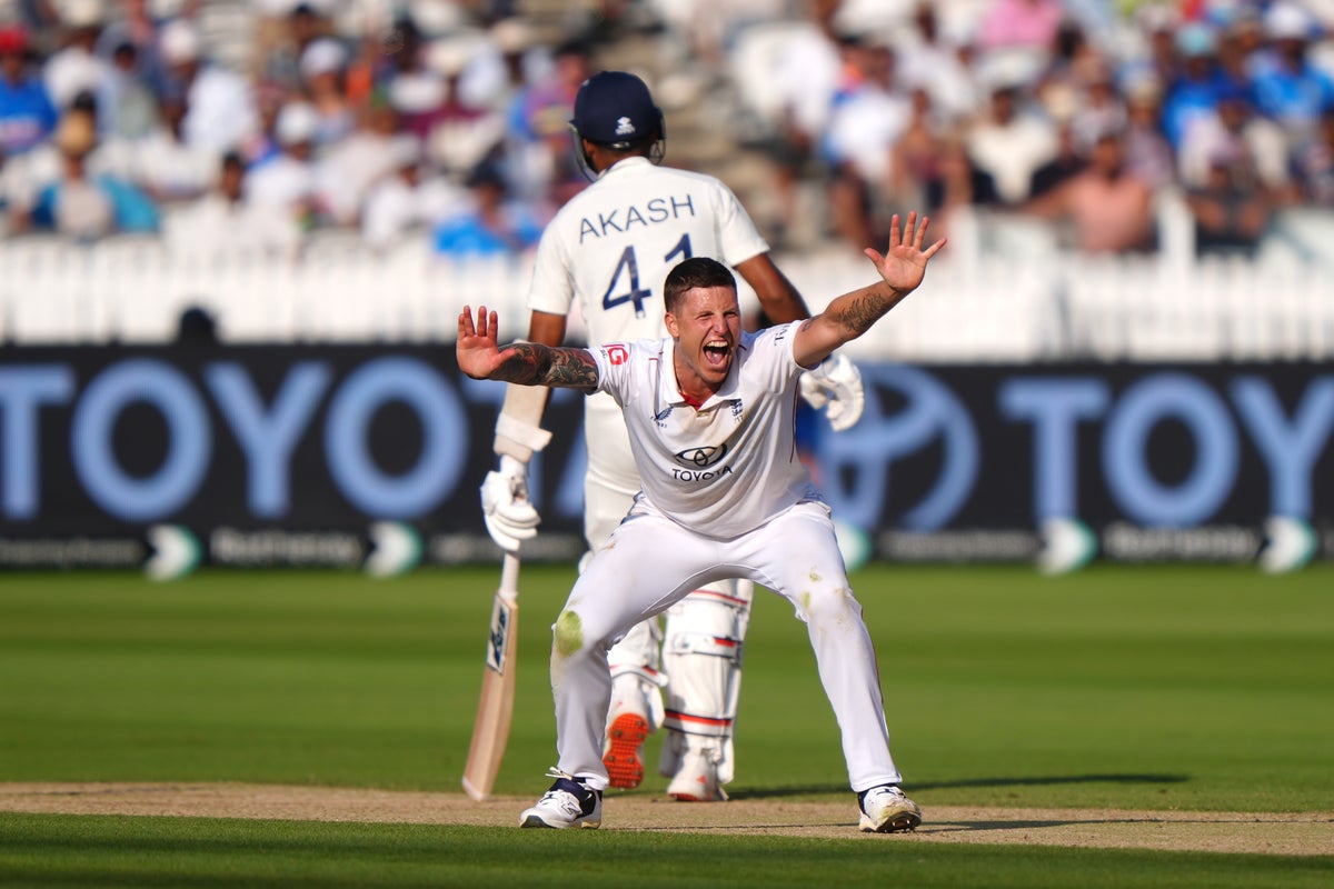 Brydon Carse hits the deck hard (PA Wire)