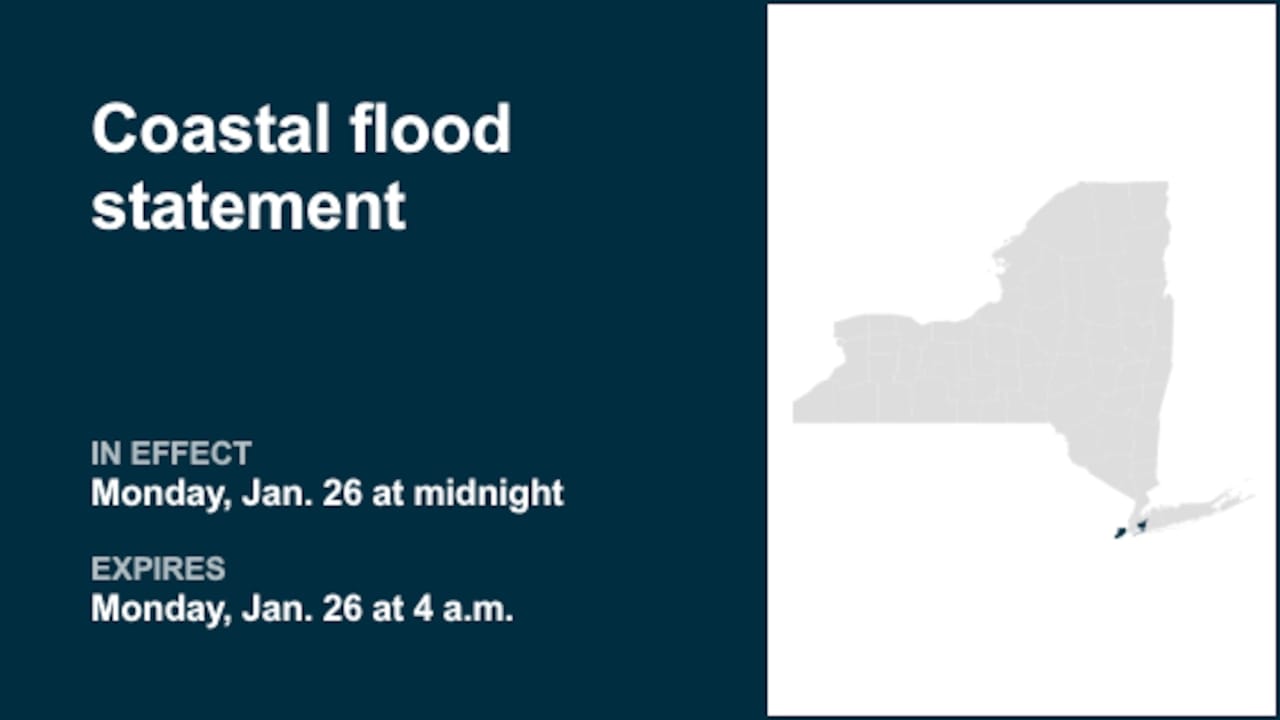 New York Coastal Areas Face Minor Flooding, Icy Roads Expected