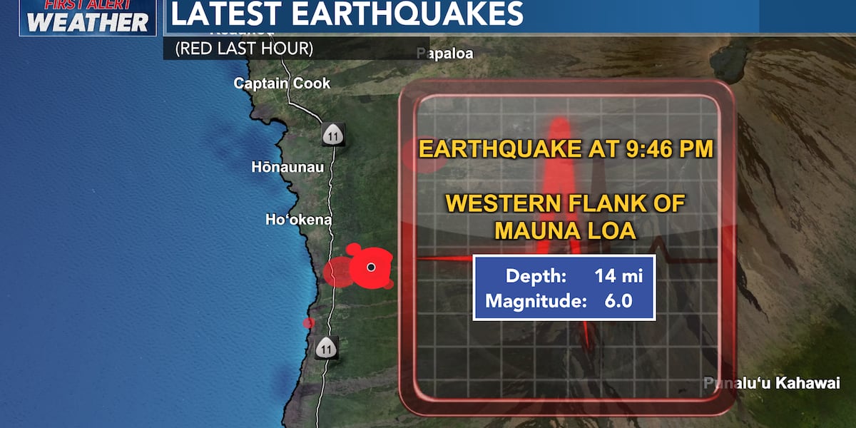 Magnitude 6.0 Earthquake Strikes Hawaii Island, No Tsunami Expected