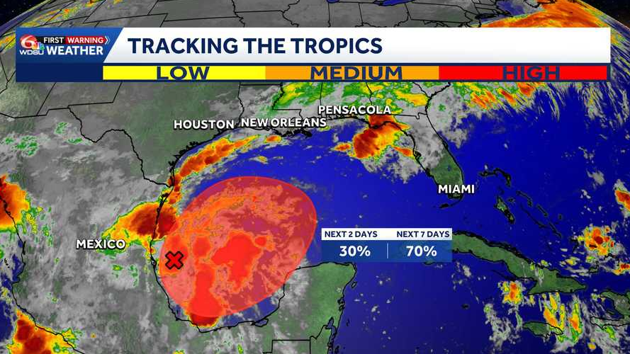 Gulf Coast Tropical Risk: 70% Development Probability for Disturbance in Southern Gulf